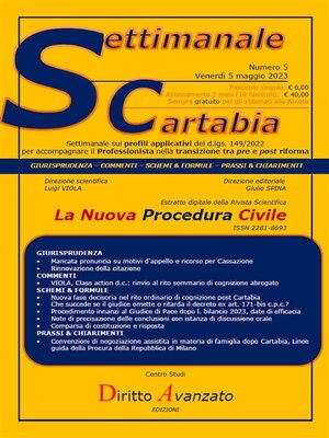 cover image of SETTIMANALE CARTABIA n. 5--Venerdì 5.5.2023